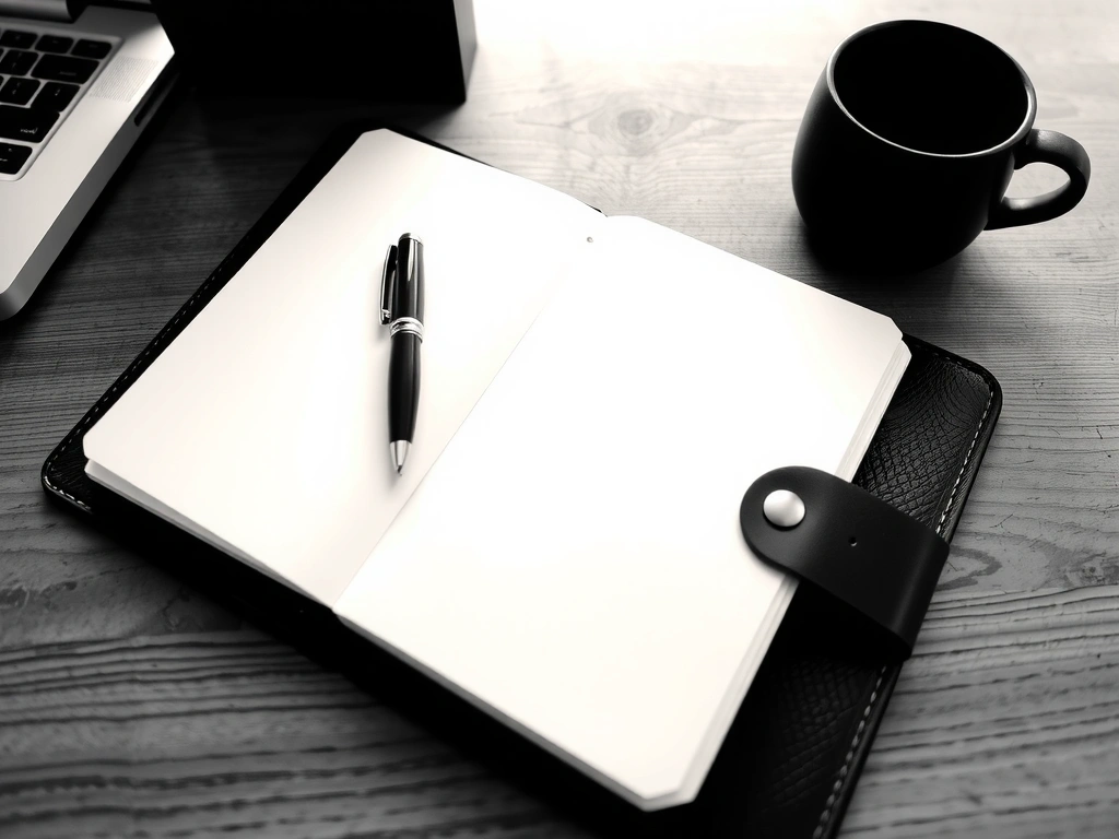 A minimalist desk setup with an open contract folder, emphasizing clarity and professionalism.